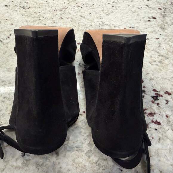 Diane von Furstenberg Sz 7 Black Suede Knotted Heidi Slingback Platform Sandal - Picture 7 of 7